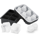 VEVOR Ice Cube Trays (Set of 2), 2 - in - 1 Combo with Silicone Sphere Ice Ball Maker & Large Square Ice Cube Maker with Lid, Reusable Easy Release BPA Free Ice Tray Set for Whiskey Cocktails Bourbon - RnR Galore