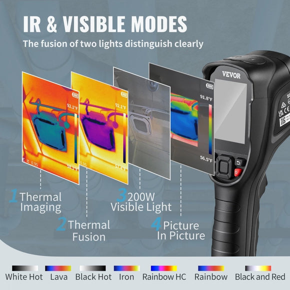 VEVOR Infrared Thermal Imager Visible Light Camera 2MP IR Resolution 240x180 - RnR Galore