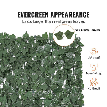 VEVOR Ivy Privacy Fence, 2440 x 1830 mm Artificial Green Wall Screen, Greenery Ivy Fence with Strengthened Joint, Faux Hedges Vine Leaf Decoration for Outdoor Garden, Yard, Balcony, Patio Decor - RnR Galore