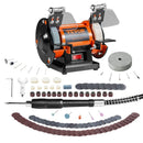 VEVOR Jewelry Polisher, Bench Grinder Polishing & Buffing Machine, 3590RPM Bench Lathe Polisher with 1 Wool Wheel & 1 Abrasive Fiber Wheel & 1 Grinding Wheel & 100pcs Tools - RnR Galore