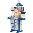 VEVOR Kitchen Playset Kids Pretend Cooking Play Toy 48 Piece Accessories Blue - RnR Galore
