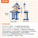 VEVOR Kitchen Playset Kids Pretend Cooking Play Toy 48 Piece Accessories Blue - RnR Galore