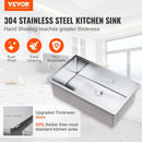 VEVOR Kitchen Sink, 304 Stainless Steel Drop - In Sinks, Undermount Single Bowl Basin with Accessories(Pack of 3), Household Dishwasher Sinks for Workstation, RV, Prep Kitchen, and Bar Sink, 30 inch - RnR Galore