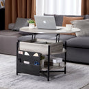 VEVOR Lift Top Coffee Table 35.3" Round Coffee Table for Living Room White - RnR Galore