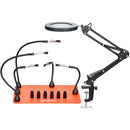 VEVOR Magnetic Helping Hands Soldering Station 3X LED Magnifying Lamp 5 Arms - RnR Galore