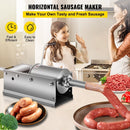 VEVOR Manual Sausage Stuffer, 3 L / 7 LBS Horizontal Sausage Machine, Dual - Speed Meat Stuffer, Made of Food - Grade 304 Stainless Steel, Includes 5 Stuffing Tubes, for Home Kitchen Restaurant Commercial - RnR Galore