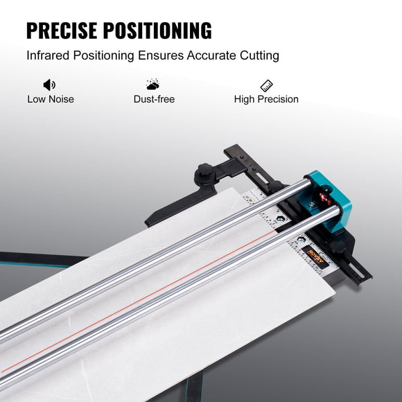 VEVOR Manual Tile Cutter, 1200mm, Porcelain Ceramic Tile Cutter with Tungsten Carbide Cutting Wheel, Infrared Positioning, Anti - Skid Feet, Double Rails for professional installers or beginners - RnR Galore