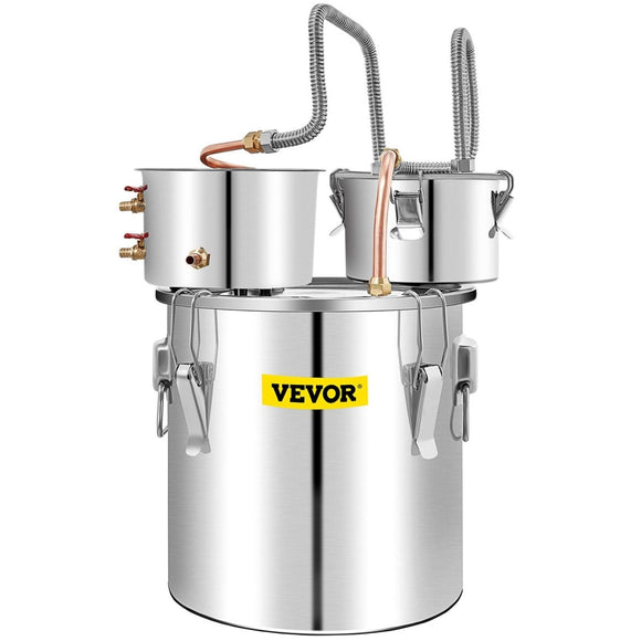 VEVOR Moonshine Still Water Alcohol Distiller 50L w/Thumper Keg & Water Pump - RnR Galore