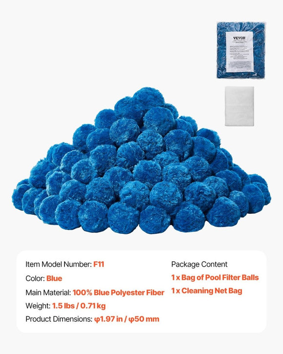 VEVOR Pool Filter Balls for Sand Filter Pump Swimming Pool 0.71 kg Reusable Blue - RnR Galore