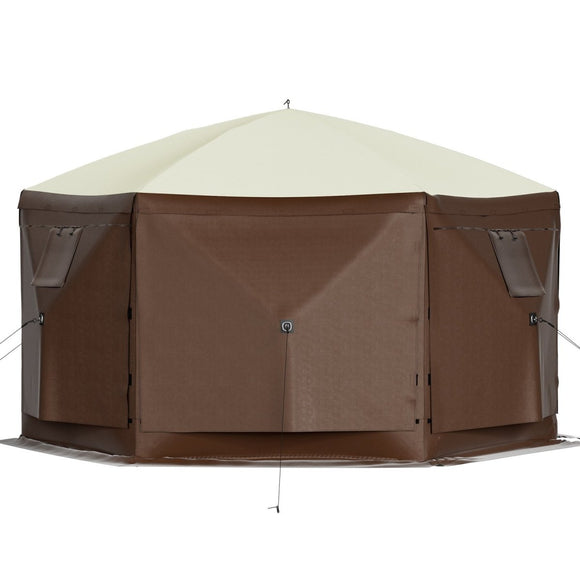 VEVOR Pop - up Camping Gazebo Camping Canopy Shelter 6 Sided 10' x 10' Sun Shade - RnR Galore