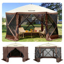 VEVOR Pop - up Camping Gazebo Camping Canopy Shelter 6 Sided 10' x 10' Sun Shade - RnR Galore