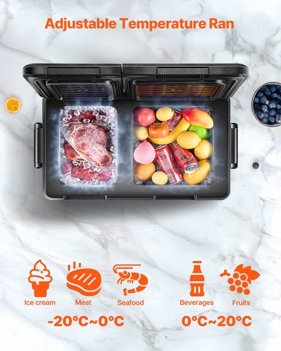 VEVOR Portable Car Refrigerator Freezer Compressor 55L Dual Zone for Car Home - RnR Galore