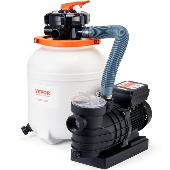 VEVOR Sand Filter Above Ground with 285W Pool Pump 10,000 L/H Flow 6 - Way Valve - RnR Galore