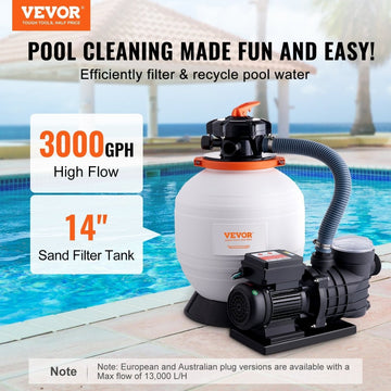 VEVOR Sand Filter Above Ground with 450W Pool Pump 13,000 L/H Flow 6 - Way Valve - RnR Galore
