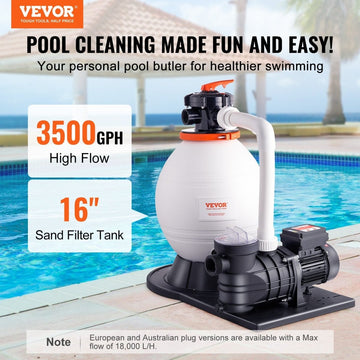 VEVOR Sand Filter Above Ground with 850W Pool Pump 18,000 L/H Flow 6 - Way Valve - RnR Galore