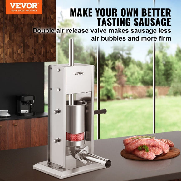 VEVOR Sausage Stuffer 5LBS/3L Capacity Homemade Sausage Maker Stainless Steel - RnR Galore