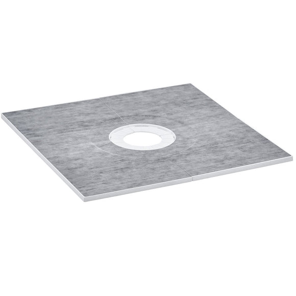 VEVOR Shower Curb Kit, 914x914mm Shower Pan Kit with 160mm Central Drain, Lightweight EPS Shower Installation Kits with 2 Waterproof Cloths, Shower Pan Slope Sticks Fit for Bathroom - RnR Galore