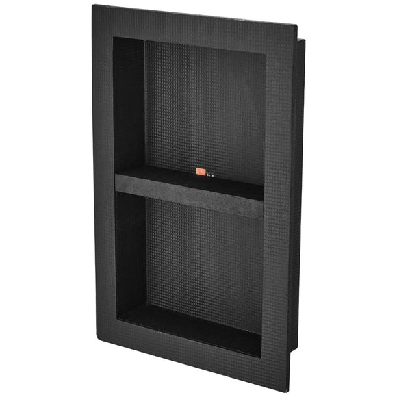 VEVOR Shower Niche Ready for Tile 40.64 x 60.96 cm, 16 x 24 inch Double Shelf Organizer, Square Corners Wall - inserted Niche Recessed, Sealed Protection Modern Soap Storage Niche for Shower Bathroom, Black - RnR Galore