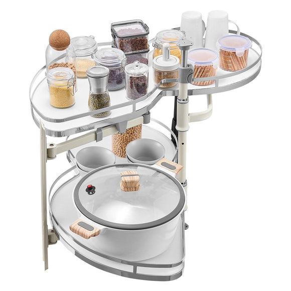 VEVOR Swing Left Blind Corner Cabinet, Pull Out Organizer for 36 inch Width Blind Cabinet, 2 Tier Height Adjustable Swing Tray, Soft Close Kitchen Cloud Blind Organizer, Left Open - RnR Galore