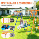 VEVOR Swing Sets for Backyard 6 in 1 Swing Set 440lbs Capacity Metal Swingset - RnR Galore