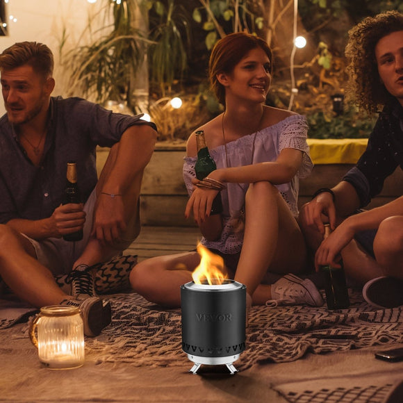 VEVOR Tabletop Fire Pit 6 inch Stainless Steel Fireplace Indoor Outdoor Black - RnR Galore