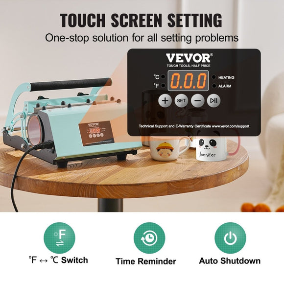 VEVOR Tumbler Heat Press Machine 11 - 30oz Mug Press Sublimation Tumblers Green - RnR Galore