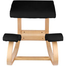 VEVOR Wooden Ergonomic Kneeling Chair Memory Seat Cushion Relieving Body Black - RnR Galore