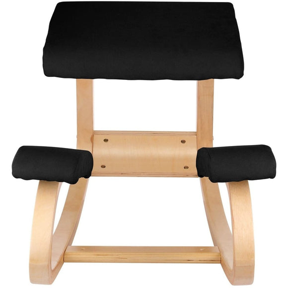 VEVOR Wooden Ergonomic Kneeling Chair Memory Seat Cushion Relieving Body Black - RnR Galore