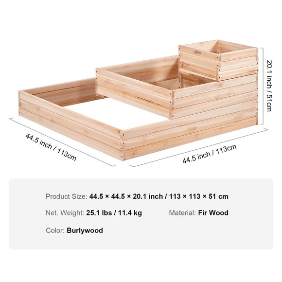 VEVOR Wooden Raised Garden Bed Planter Box 113 x 113 x 51 cm Flower Vegetable Herb - RnR Galore