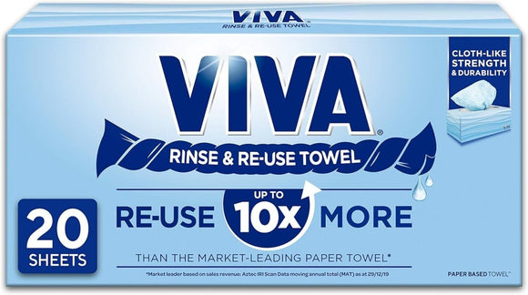 Viva Paper Towel Rinse & Re - Use Towel Reusable 20 Sheets - RnR Galore
