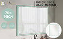 Wall Mirror Rectangular Frame Bathroom 70x90cm Turquoise - RnR Galore