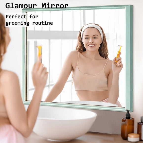 Wall Mirror Rectangular Frame Bathroom 70x90cm Turquoise - RnR Galore