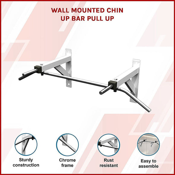 Wall Mounted Chin Up Pull Up Bar – Heavy Duty Home Gym Strength Training - RnR Galore