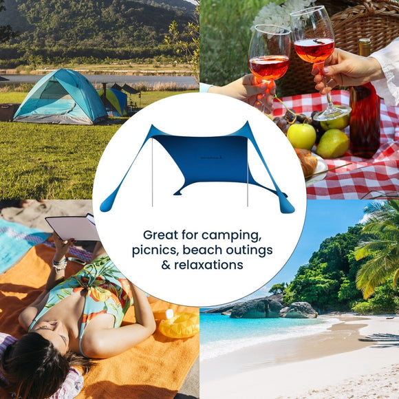 Wallaroo Beach Tent Canopy Sunshade 2m X 2m - Blue - RnR Galore