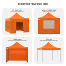 Wallaroo Gazebo Tent Marquee 3x3 PopUp Outdoor - Orange - RnR Galore