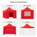 Wallaroo Gazebo Tent Marquee 3x3 PopUp Outdoor Red - RnR Galore