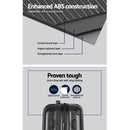 Wanderlite 28" 75cm Luggage Trolley Travel Set Suitcase Carry On Hard Case TSA Lock Lightweight Black - RnR Galore