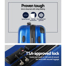Wanderlite 28" 75cm Luggage Trolley Travel Suitcase Set Carry On Hard Case TSA Lock Lightweight Blue - RnR Galore
