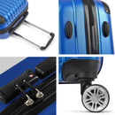 Wanderlite 28" 75cm Luggage Trolley Travel Suitcase Set Carry On Hard Case TSA Lock Lightweight Blue - RnR Galore