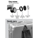 Wanderlite 28" Luggage Trolley Travel Suitcase Set TSA Carry On Lightweight Aluminum Silver - RnR Galore