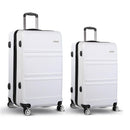 Wanderlite 2pc Luggage Trolley Set Suitcase Travel TSA Carry On Hard Case Lightweight White - RnR Galore