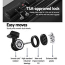 Wanderlite 3pc Luggage Trolley Set Suitcase Travel TSA Carry On Hard Case Lightweight Black - RnR Galore