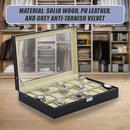 Watch Box - 24 Slot Luxury Display Case With Framed Glass Lid - RnR Galore