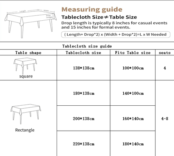 Waterproof Oilproof Washable Heat - Resistant PVC Tablecloth - 5 Patterns & Sizes for Home, Restaurant & Picnic Dining（B,200*138） - RnR Galore