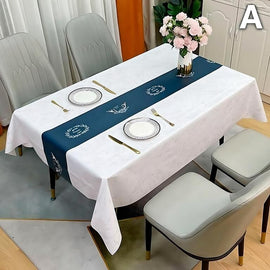 Waterproof Oilproof Washable Heat - Resistant PVC Tablecloth - 5 Patterns & Sizes for Home, Restaurant & Picnic Dining（C,220*138） - RnR Galore
