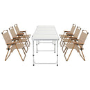 Weisshorn 7pc Camping Table Chair Set Outdoor Folding Aluminium Portable Picnic - RnR Galore