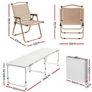 Weisshorn 7pc Camping Table Chair Set Outdoor Folding Aluminium Portable Picnic - RnR Galore