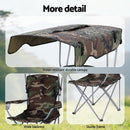 Weisshorn Camping Chair With Canopy Folding Outdoor Portable Seat Lightweight Beach Picnic Fishing Capacity 120KG Army Green - RnR Galore