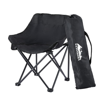 Weisshorn Folding Camping Moon Chair Portable Seat Weight Capacity 120KG Black - RnR Galore