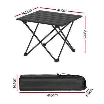 Weisshorn Folding Camping Table 40CM Roll Up Outdoor Picnic BBQ Aluminium Desk - RnR Galore